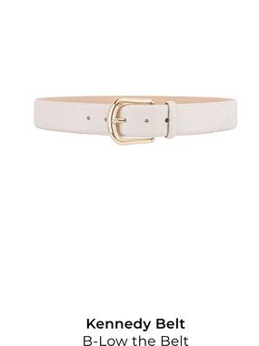 B-Low the Belt Kennedy Ivory Leather Belt with Gold Buckle